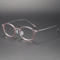 Pink Eyeglass Frames LE1049 - Oval Titanium Frames for a Chic Look