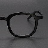 Thick Frame Glasses LE1045 - Big Round Acetate & Titanium Design