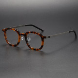 Thick Glasses Frames LE1045 - Round Tortoise Design in Acetate & Titanium