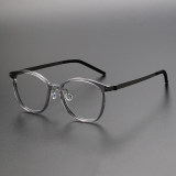 LE1050 Clear Blue Light Glasses - Large Square Frame in Titanium & Acetate