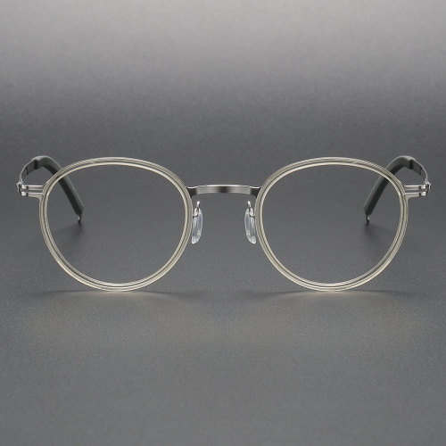 Glasses for Computer Use LE1046 - Trendy Round Frames in Titanium
