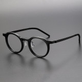 Thick Glasses LE1037 - Black Round Frames in Titanium & Acetat