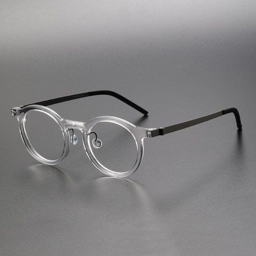 Clear Glasses Frames Women LE1037 - Round Face Flattering Design in Titanium & Acetate