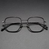 Black Glasses LE1023 - Chic Square Titanium Design