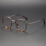 Square Glasses LE1023 - Titanium Tortoise Shell Design