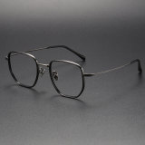 Black Glasses LE1023 - Chic Square Titanium Design