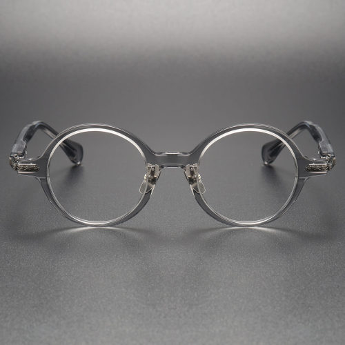 Vintage Glasses LE0154 - Round Clear Acetate Frames for Blue Light Filter