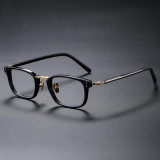 High Prescription Glasses LE0337 - Black and Gold Rectangle Frames