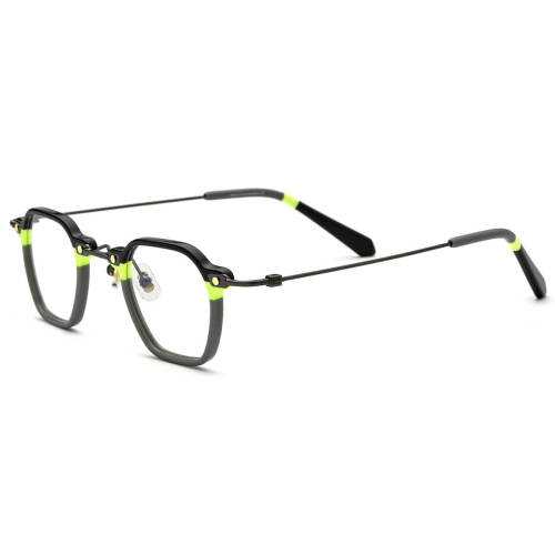 Strong Prescription Glasses LE0564 - Black Geometric Acetate Frames