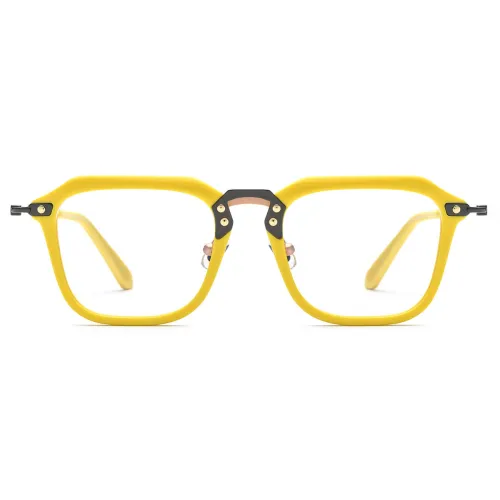 Big Optical Frames LE0567 - Bold Square Acetate in Yellow
