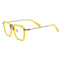 Big Optical Frames LE0567 - Bold Square Acetate in Yellow