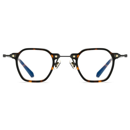 Progressive Lens Glasses LE0564 - Geometric Tortoiseshell Acetate Frames