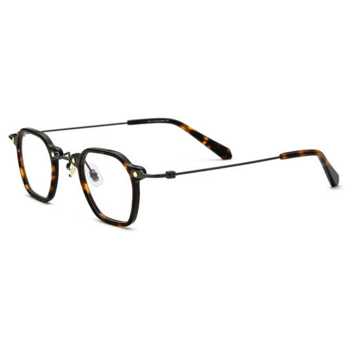 Progressive Lens Glasses LE0564 - Geometric Tortoiseshell Acetate Frames