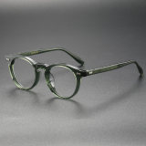 Prescription Glasses Round Frames LE0084 - Green Acetate Design