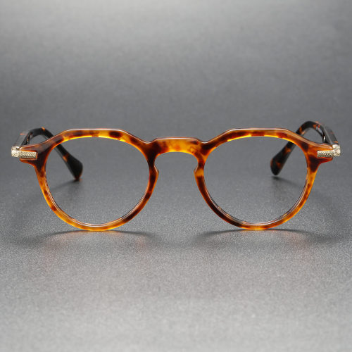 Blue Light Eyewear LE0068 - Tortoiseshell Round Acetate Frames