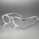 Clear Spectacle Frames LE0068 - Chic Round Acetate Eyewear