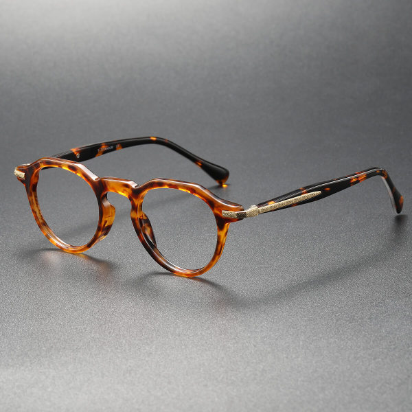 Blue Light Eyewear LE0068 - Tortoiseshell Round Acetate Frames