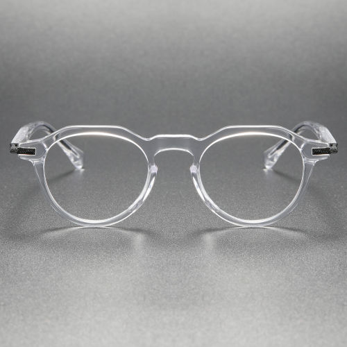 Clear Spectacle Frames LE0068 - Chic Round Acetate Eyewear