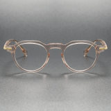Clear Pink Glasses LE0068 - Chic Round Acetate Frames