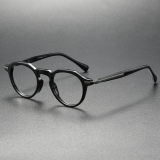 Black Glasses LE0068 - Sophisticated Round Acetate Frames