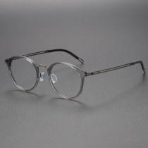 Blue Light Blocker Glasses LE0174 - Round Titanium Frames