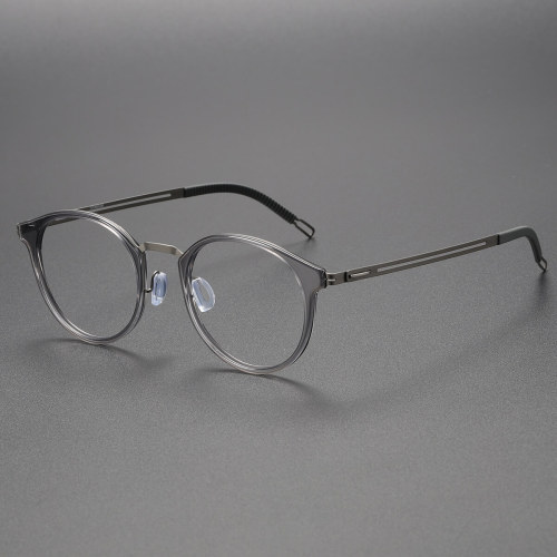 Blue Light Blocker Glasses LE0174 - Round Titanium Frames