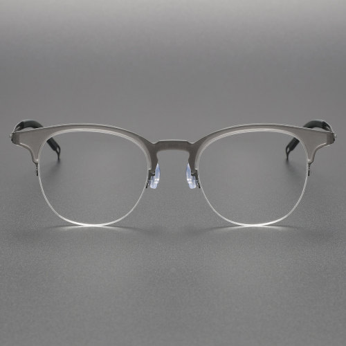 Blue Light Blocking Glasses LE0181 - Titanium Half Rim Design