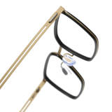 Black and Gold Glasses LE0177 - Square Titanium Frames