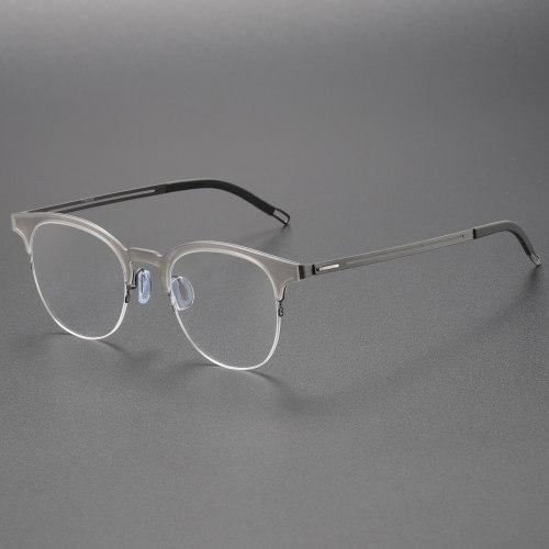 Blue Light Blocking Glasses LE0181 - Titanium Half Rim Design