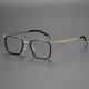 Black and Gold Glasses LE0177 - Square Titanium Frames