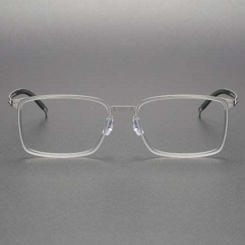 Transparent Frame Glasses LE0172 - Titanium Rectangle Frames