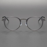 Blue Light Blocker Glasses LE0174 - Round Titanium Frames