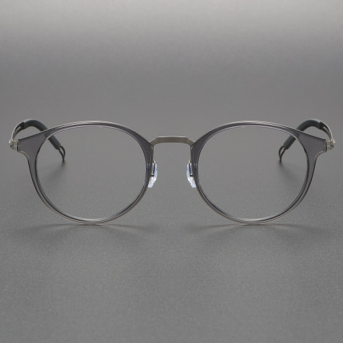 Blue Light Blocker Glasses LE0174 - Round Titanium Frames