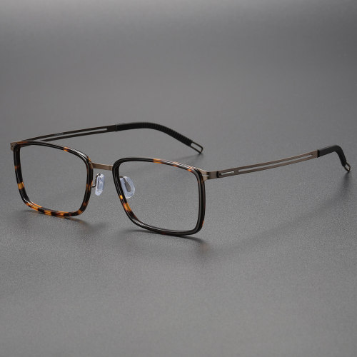 Progressive Spectacles LE0172 - Titanium Rectangle Frames