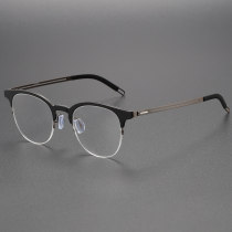 Browline Eyeglasses LE0181 - Black Rimmed Titanium Frames