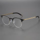 Black and Gold Glasses LE0181 - Half Rim Titanium Elegance (XJ)