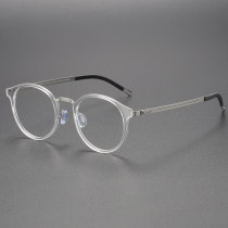 Clear Eye Frames LE0174 - Stylish Titanium Glasses with Silver Arms and Black Rubber Tips Clear Eye Frames LE0174 - Stylish Titanium Glasses with Silver Arms and Black Rubber Tips