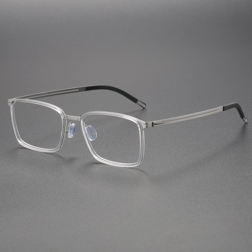 Transparent Frame Glasses LE0172 - Titanium Rectangle Frames