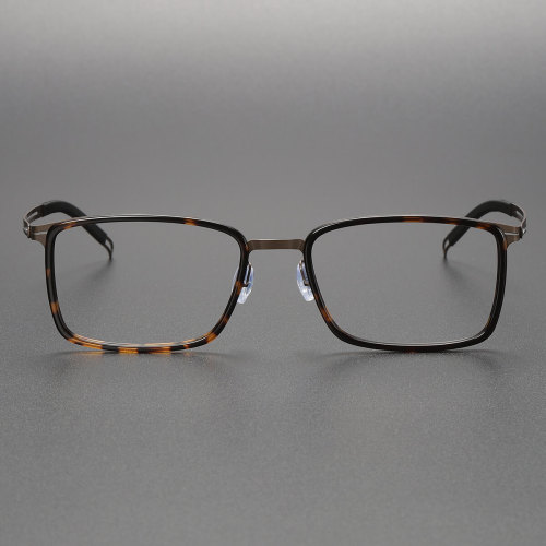 Progressive Spectacles LE0172 - Titanium Rectangle Frames