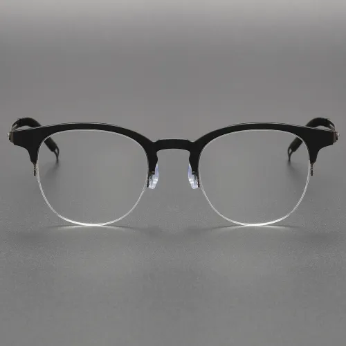 Browline Eyeglasses LE0181 - Black Rimmed Titanium Frames