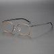 Square Glasses LE0177 - Titanium Frames with Brown Accents (XJ)