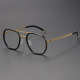 Black and Gold Glasses LE0178 - Aviator Titanium Frames (XJ)