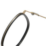 Black and Gold Glasses LE0175 - Elegant Round Titanium Frames