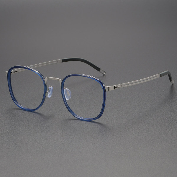 Blue Frame Glasses LE0175 - Titanium Round Frames for All