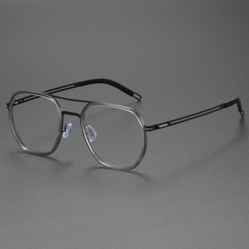 Black Aviator Glasses LE0178 - Titanium Frames for All