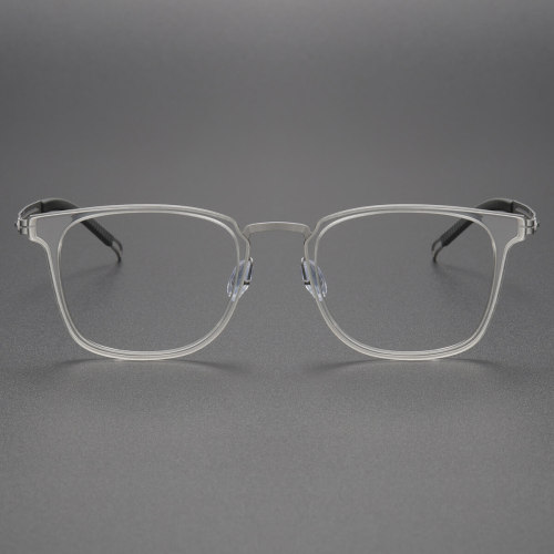 Transparent Frames for Glasses LE0176 - Sleek Titanium Square Design