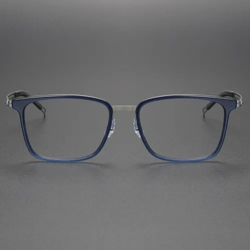 Blue Glasses Frames LE0173 - Titanium Rectangle Eyewear