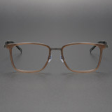 Brown Glasses LE0173 - Elegant Titanium Rectangle Eyewear