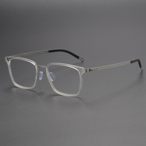 Clear Rim Glasses for Men LE0173 - Sleek Titanium Rectangle Frames