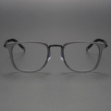 Titanium Eyeglasses LE0176 - Square Frames with Black Clear Design
